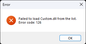 Custom.dll Error - 126