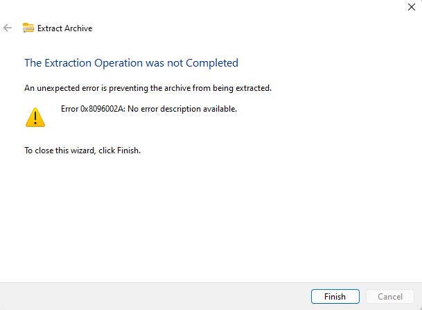 Second error extracting