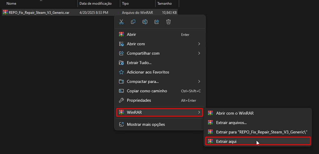Extrair Fix-Repair