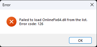 Error Onlinefix64.dll - 126