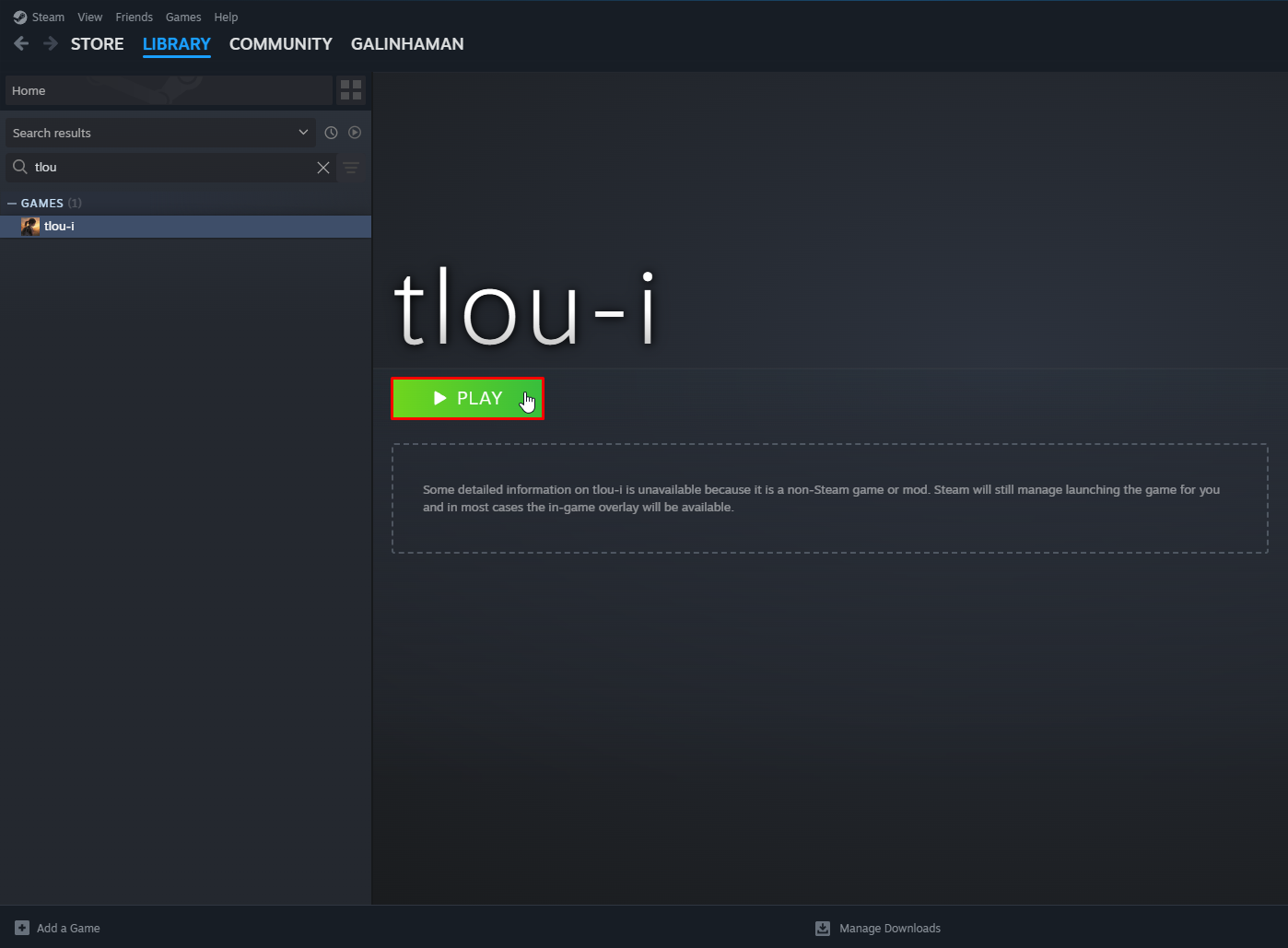 Open non-Steam game