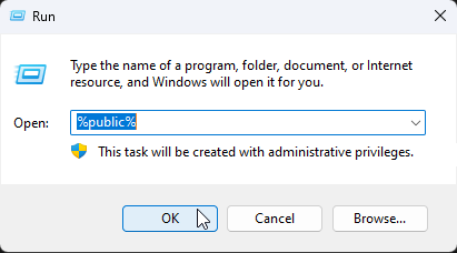 Windows + R