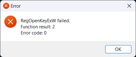 RegOpenKeyExW