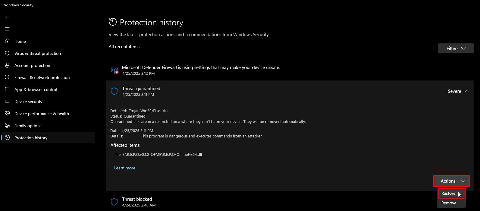 Restore